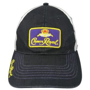 Tangerine Crown Royal Baseball Cap Black One Size Mesh Back Purple Stitching Hat